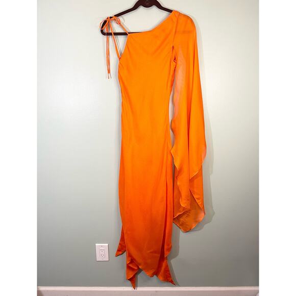 Cult Gaia Aliza Orange Asymmetric Silk Dress NWT Size XS - Picture 6 of 14
